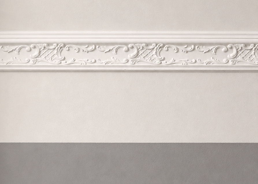 Restored decorative plaster cornice