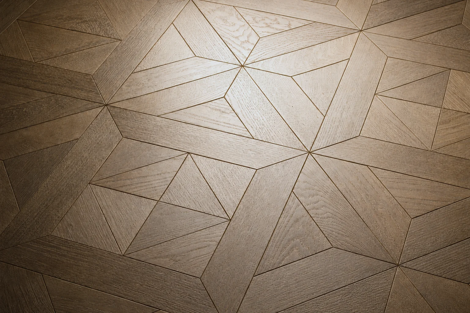 Geometric pattern in the parquet floor