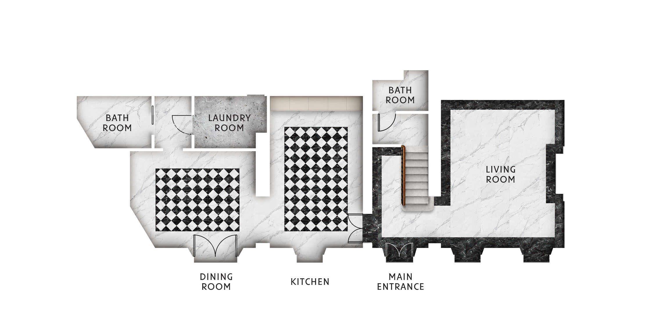 Indicative top-view plan of the ground floor